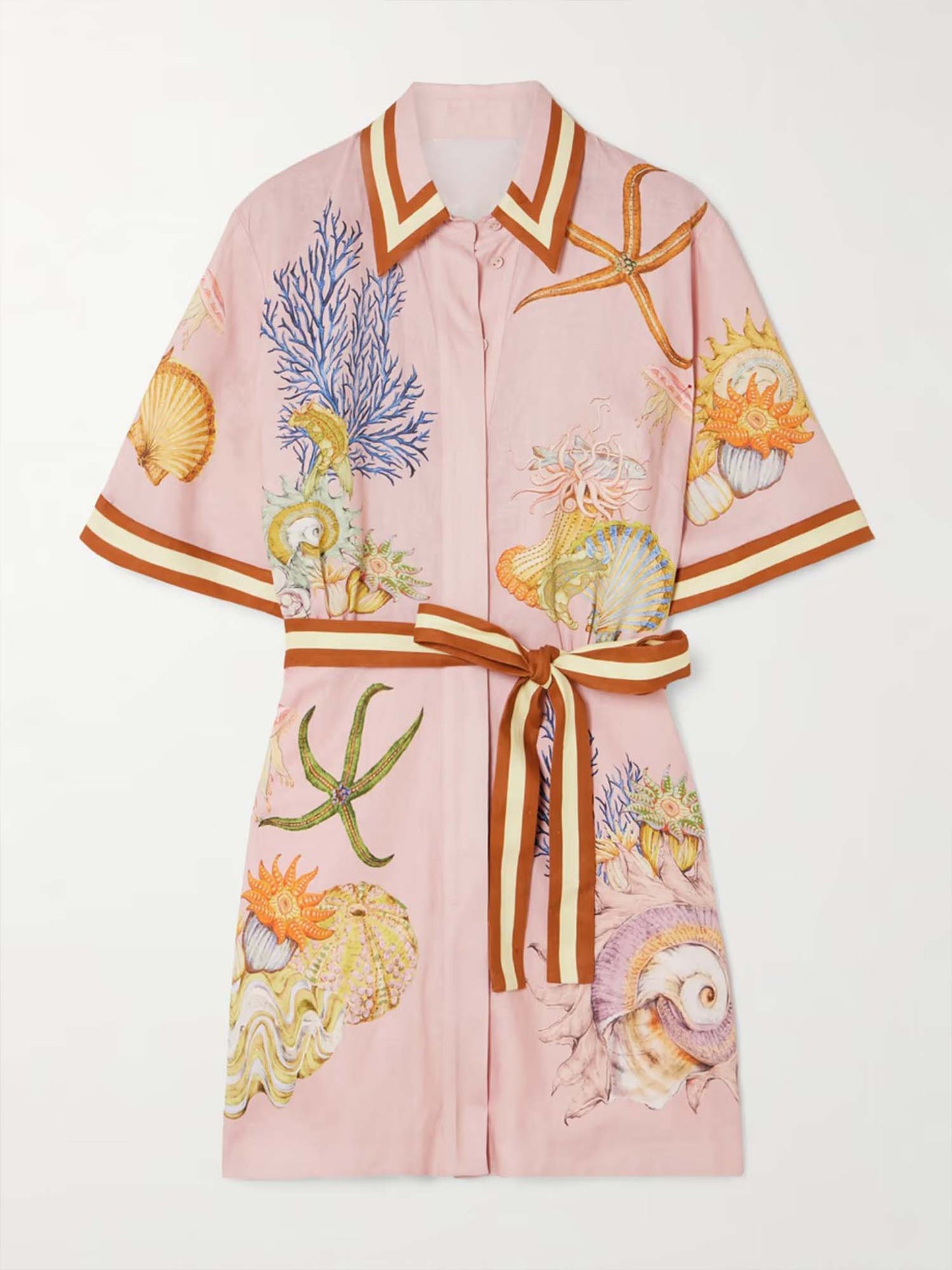 VESTIDO CAMISERO ESTAMPADO CON CINTURÓN