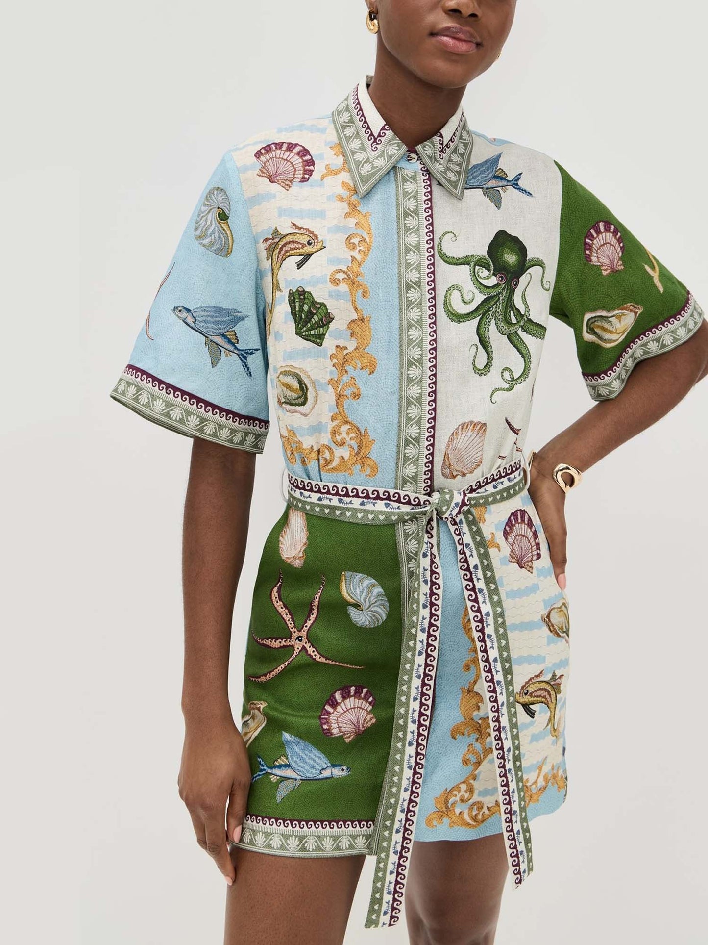 CONJUNTO CAMISERO ESTAMPADO MEDITERRÁNEO
