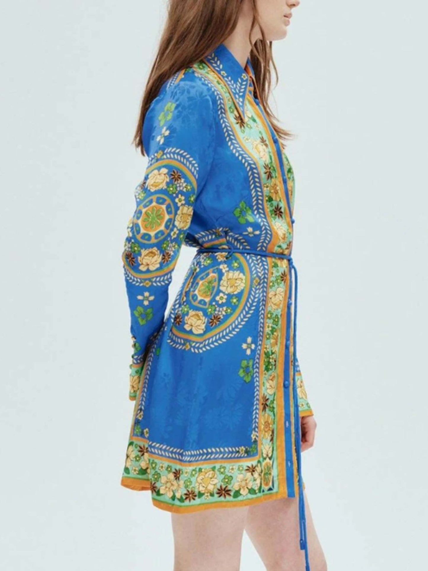 MINI VESTIDO BOHEMIO CON CINTURÓN