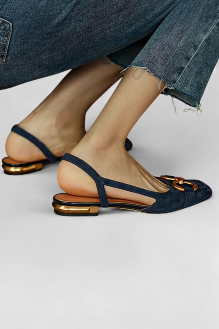 Alma Mocasines Slingback con Punta Cuadrada