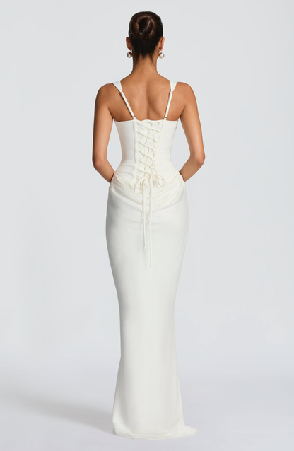 VESTIDO LARGO CORSET DRAPEADO