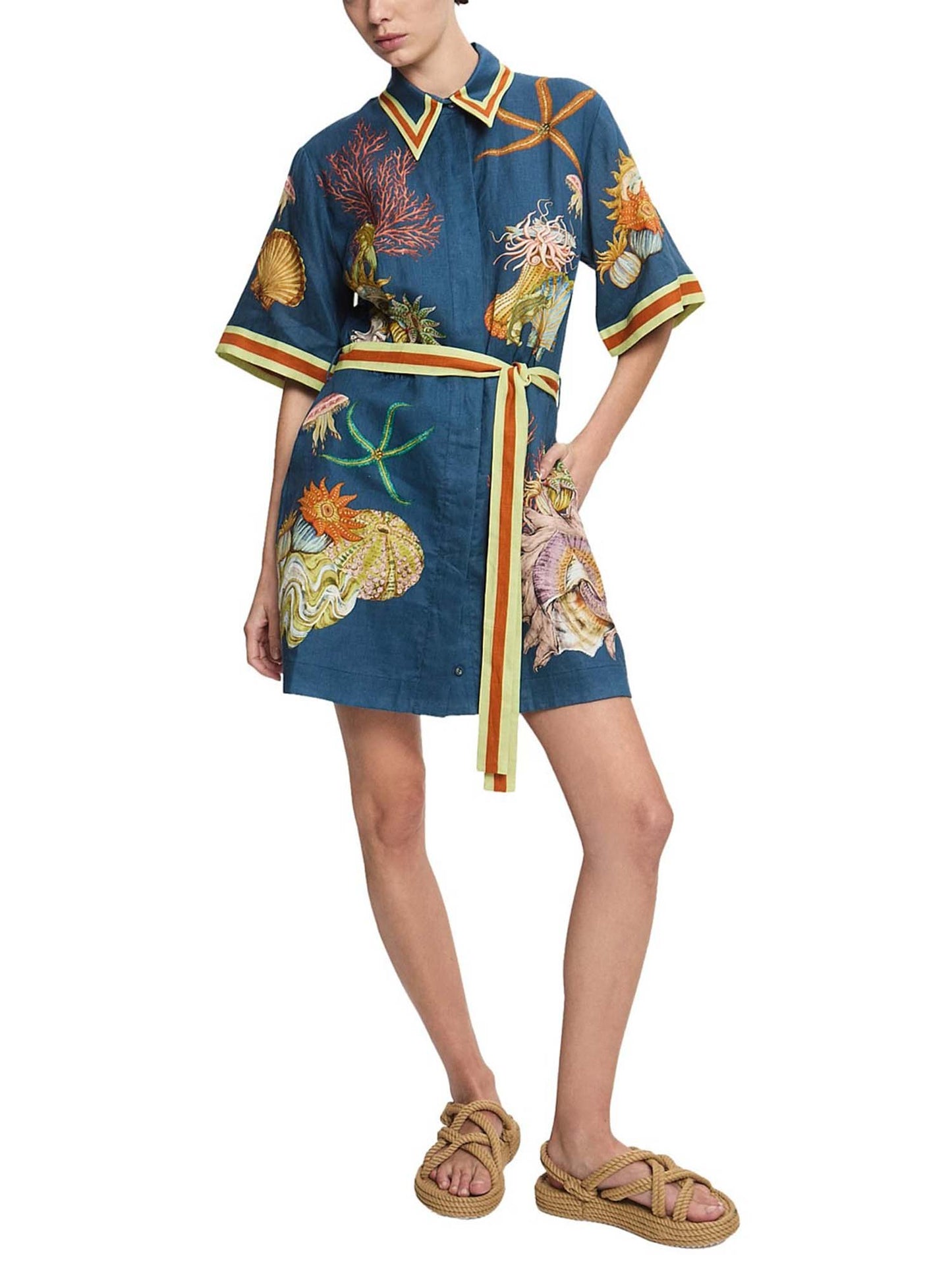 MINI VESTIDO CAMISERO CON CINTURÓN