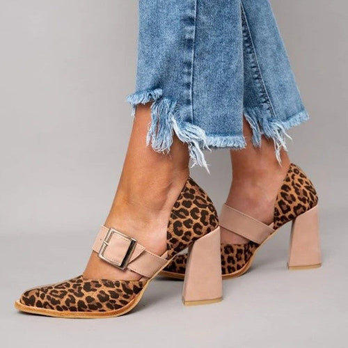 Catalina™ | Sandalias de tacón con estampado leopardo
