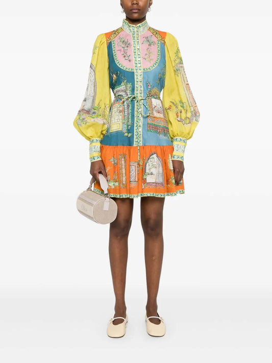 VESTIDO MINI ESTAMPADO DE INSPIRACIÓN ARTÍSTICA