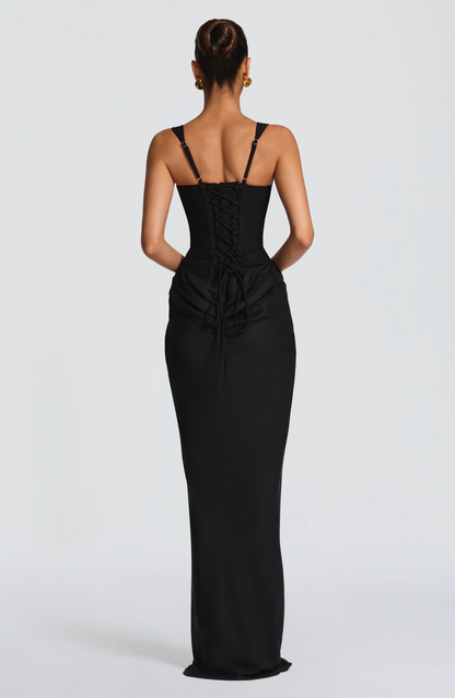VESTIDO LARGO CORSET DRAPEADO