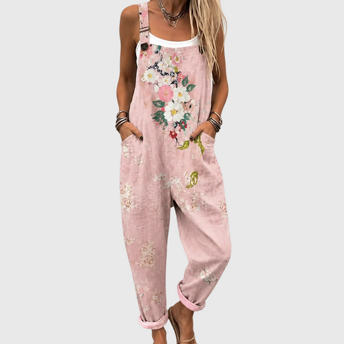 Peto floral rosa suave y cómodo