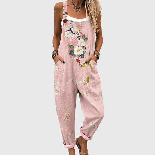 Peto floral rosa suave y cómodo