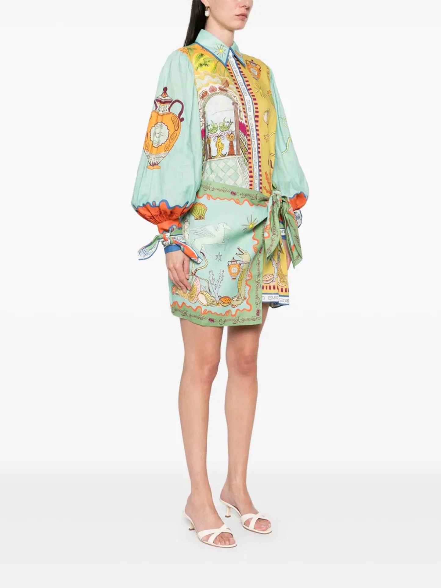 VESTIDO CAMISERO ESTAMPADO ARTÍSTICO