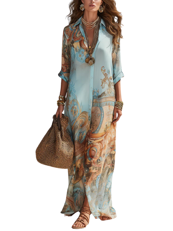Serena | Vestido Camisero Mediterráneo