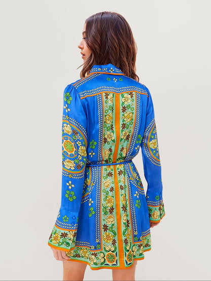 MINI VESTIDO BOHEMIO CON CINTURÓN