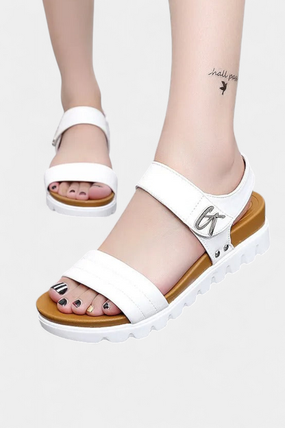 Clotide Sandalias de Plataforma Casual con Doble Correa y Hebilla Ajustable