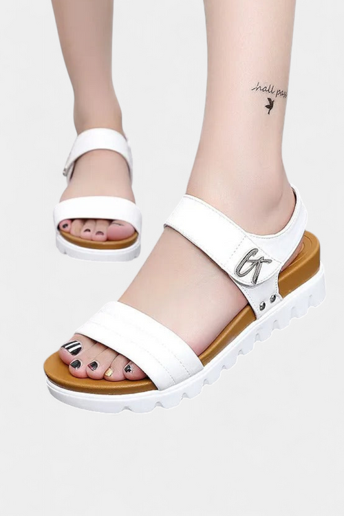 Clotide Sandalias de Plataforma Casual con Doble Correa y Hebilla Ajustable