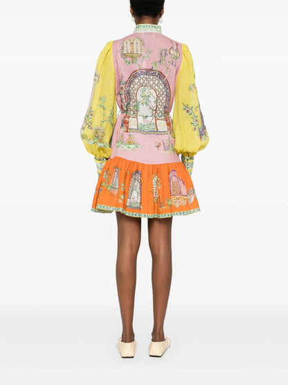 VESTIDO MINI ESTAMPADO DE INSPIRACIÓN ARTÍSTICA