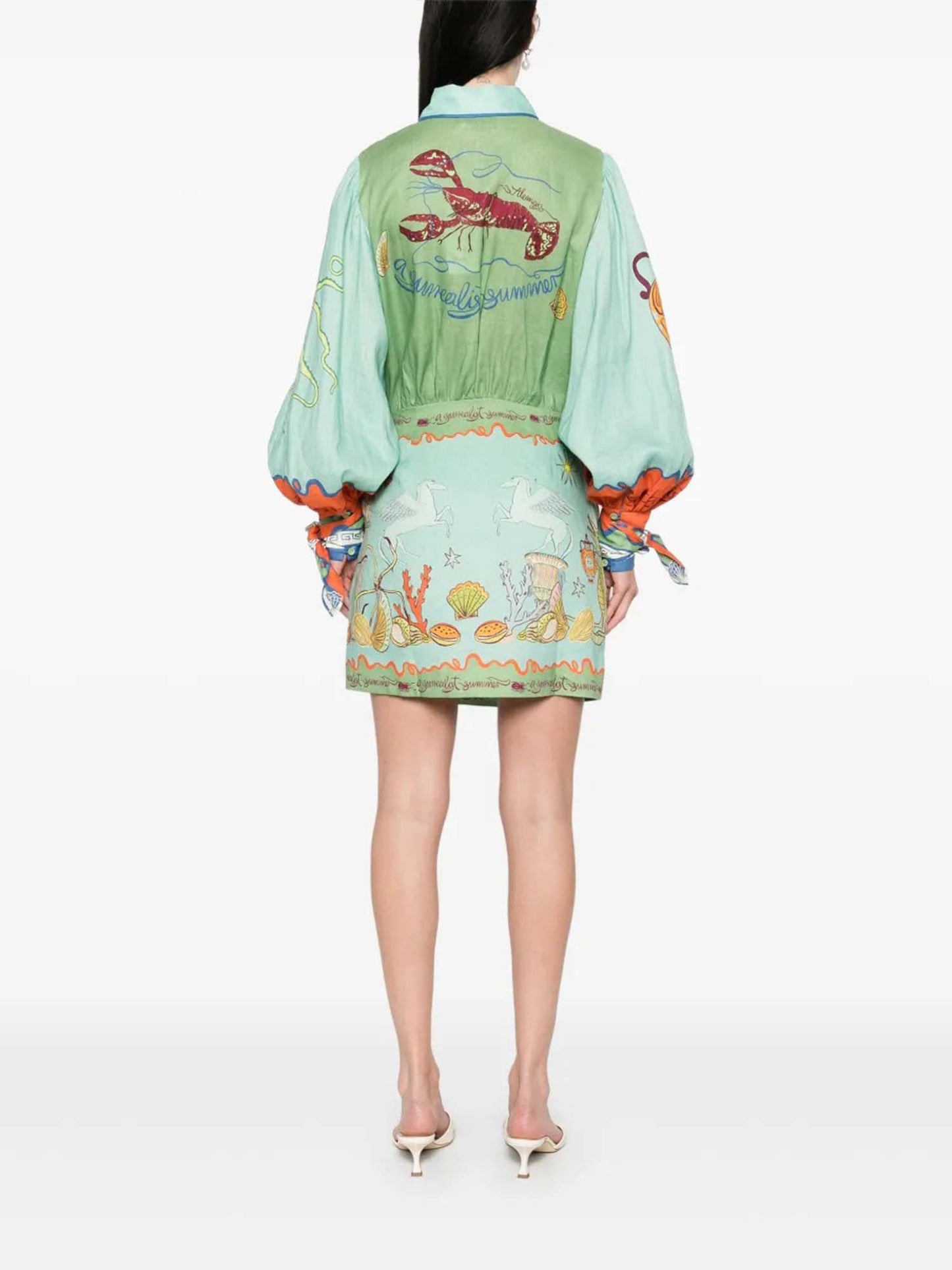 VESTIDO CAMISERO ESTAMPADO ARTÍSTICO