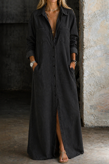 Delana | Vestido Vaquero Largo con Botones - imagen 4