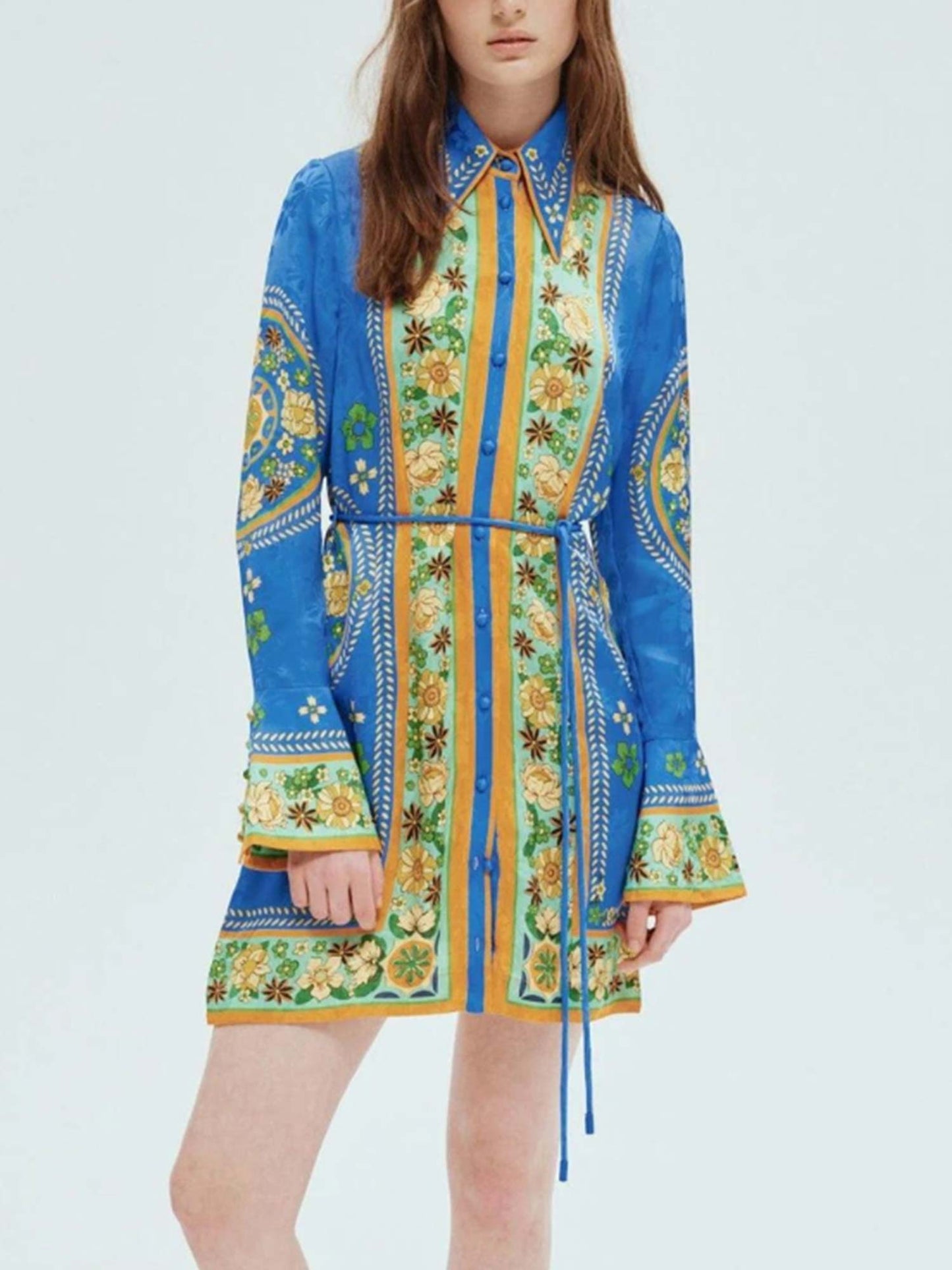MINI VESTIDO BOHEMIO CON CINTURÓN