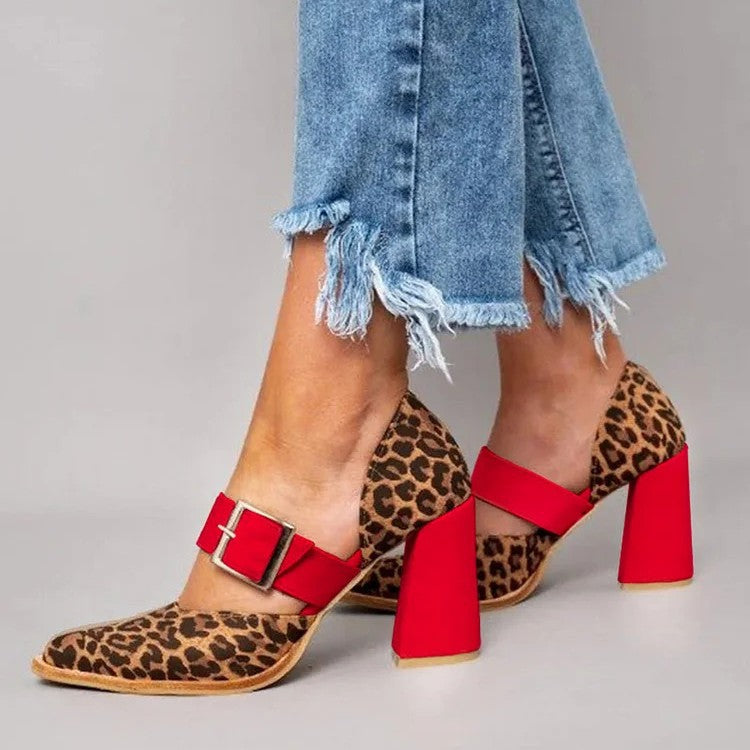 Catalina™ | Sandalias de tacón con estampado leopardo
