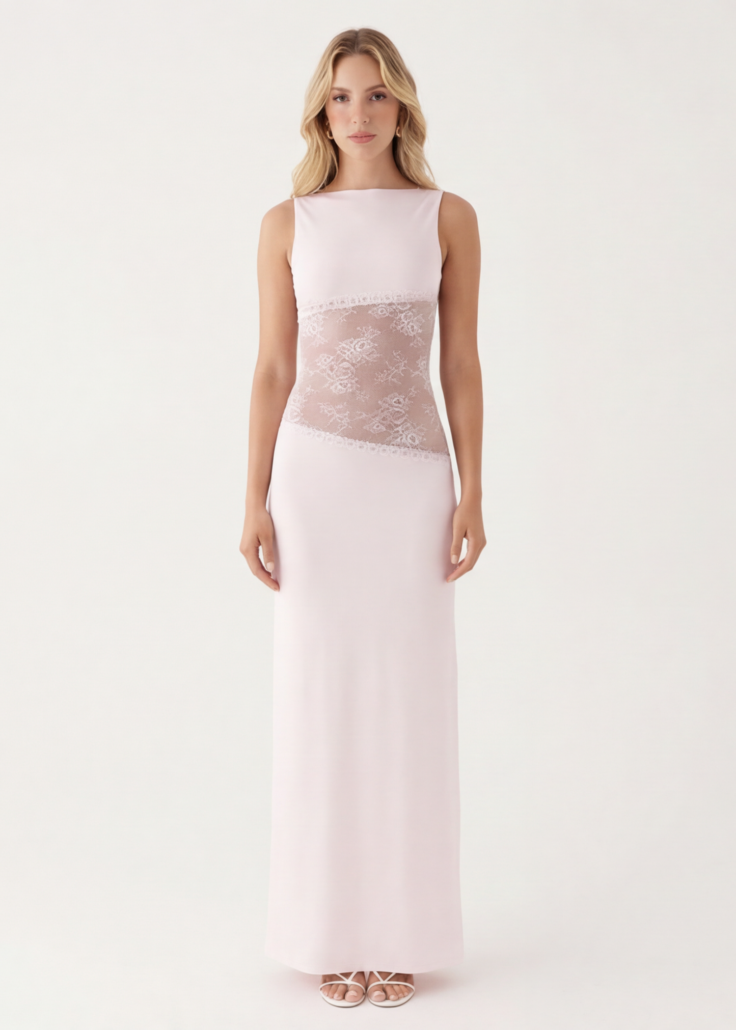 VESTIDO LARGO DETALLE TRANSPARENCIA