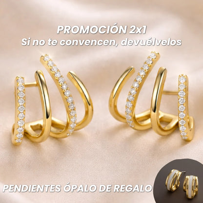 Pack Pendientes Garra 2x1 + Pendientes Ópalo de Regalo 🎁
