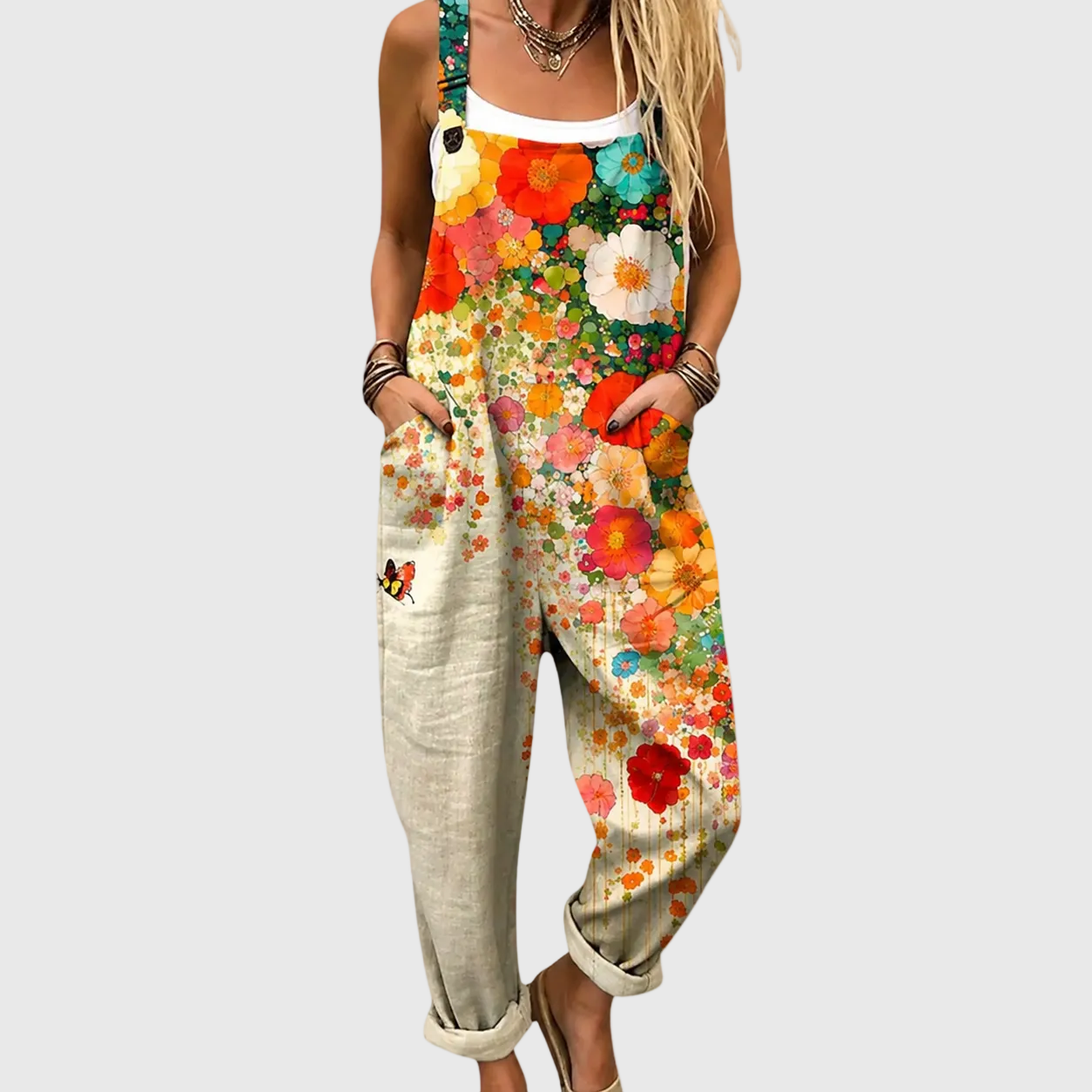 Julia | Peto de lino floral multicolor