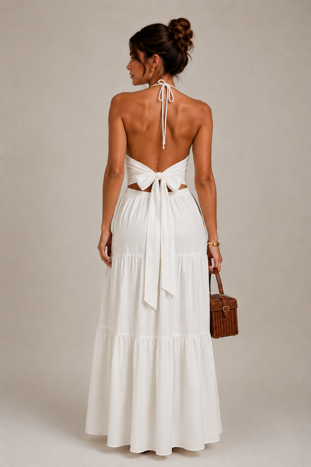VESKA I VESTIDO MAXI HALTER