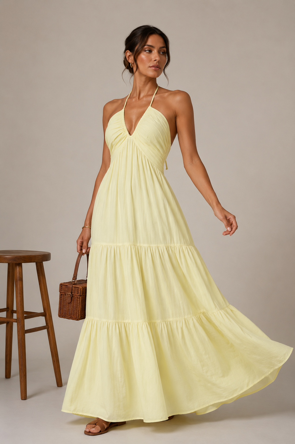 VESKA I VESTIDO MAXI HALTER