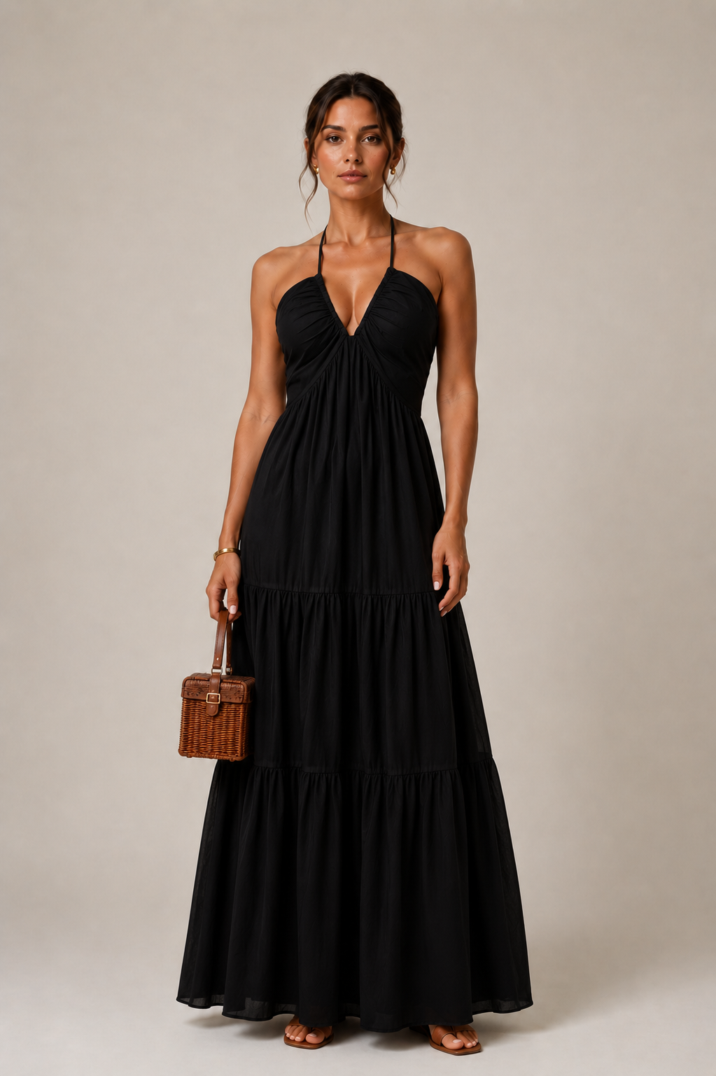 VESKA I VESTIDO MAXI HALTER