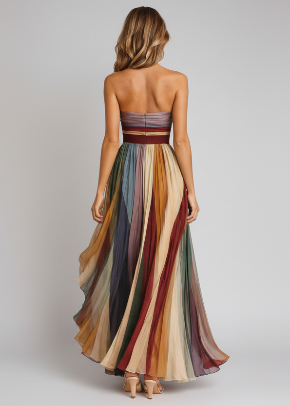 HERA I VESTIDO LARGO PLISADO MULTICOLOR