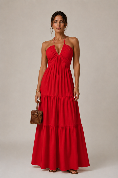 VESKA I VESTIDO MAXI HALTER