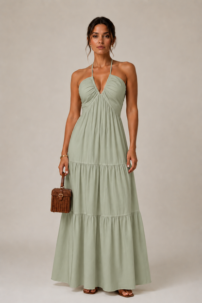 VESKA I VESTIDO MAXI HALTER