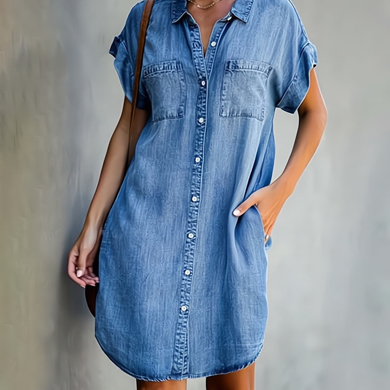 Eleni | Vestido Vaquero Camisero con Botones - imagen 1