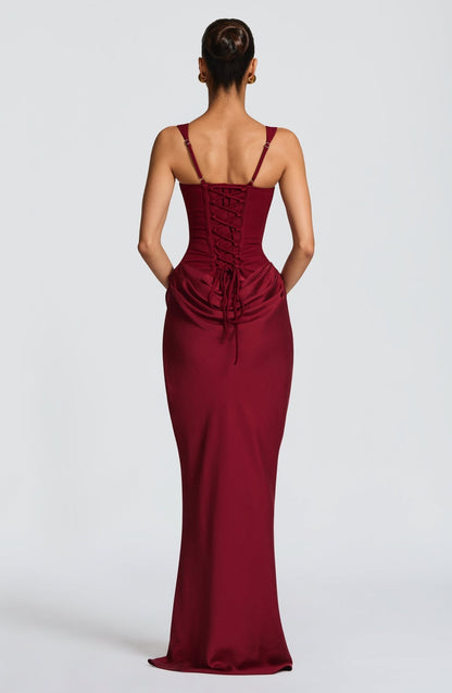 VESTIDO LARGO CORSET DRAPEADO