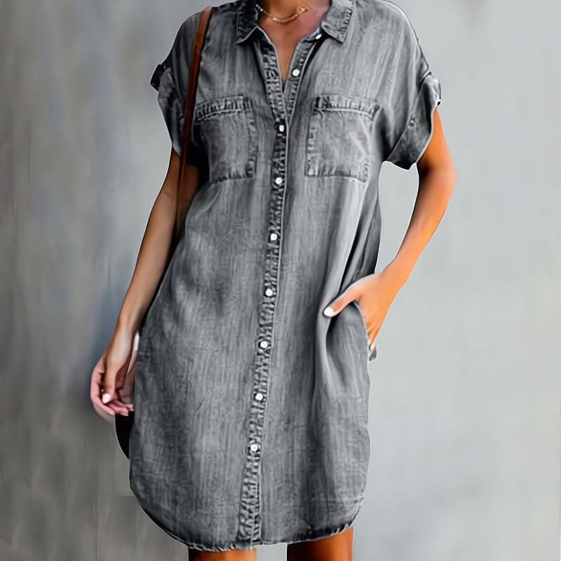 Eleni | Vestido Vaquero Camisero con Botones - imagen 2
