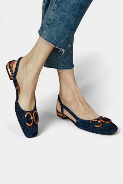 Alma Mocasines Slingback con Punta Cuadrada