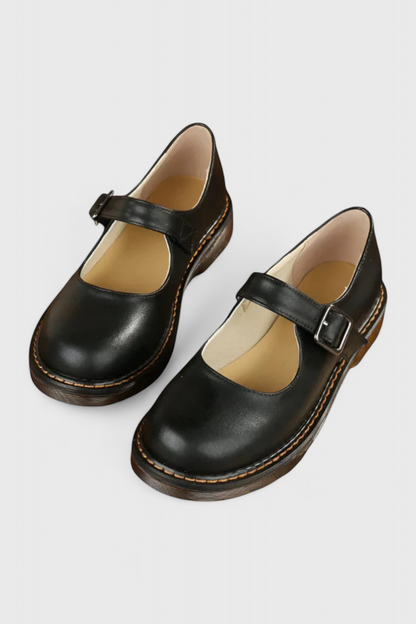Lareina Zapatos Mary Jane Vintage con Correa y Suela de Confort