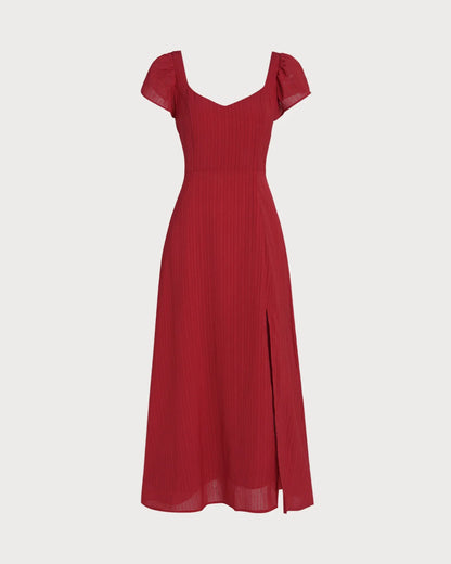 LOU - VESTIDO LARGO DE JACQUARD CON CUELLO CORAZÓN