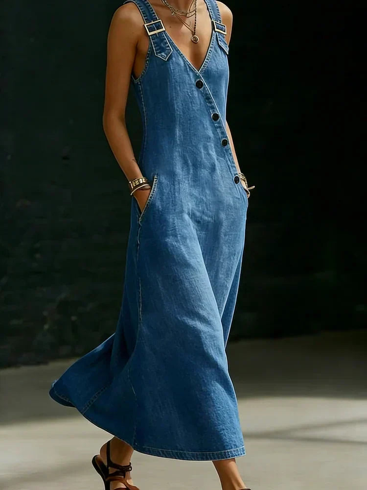 Vera | Vestido Vaquero Largo con Botones - imagen 5