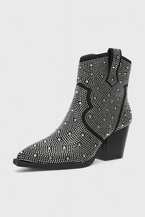 Berenice Botas Elegantes con Patchwork y Cremallera Lateral