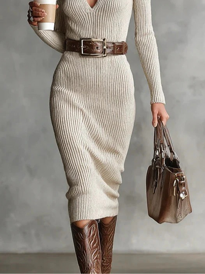 VESTIDO MIDI DE PUNTO CANALÉ