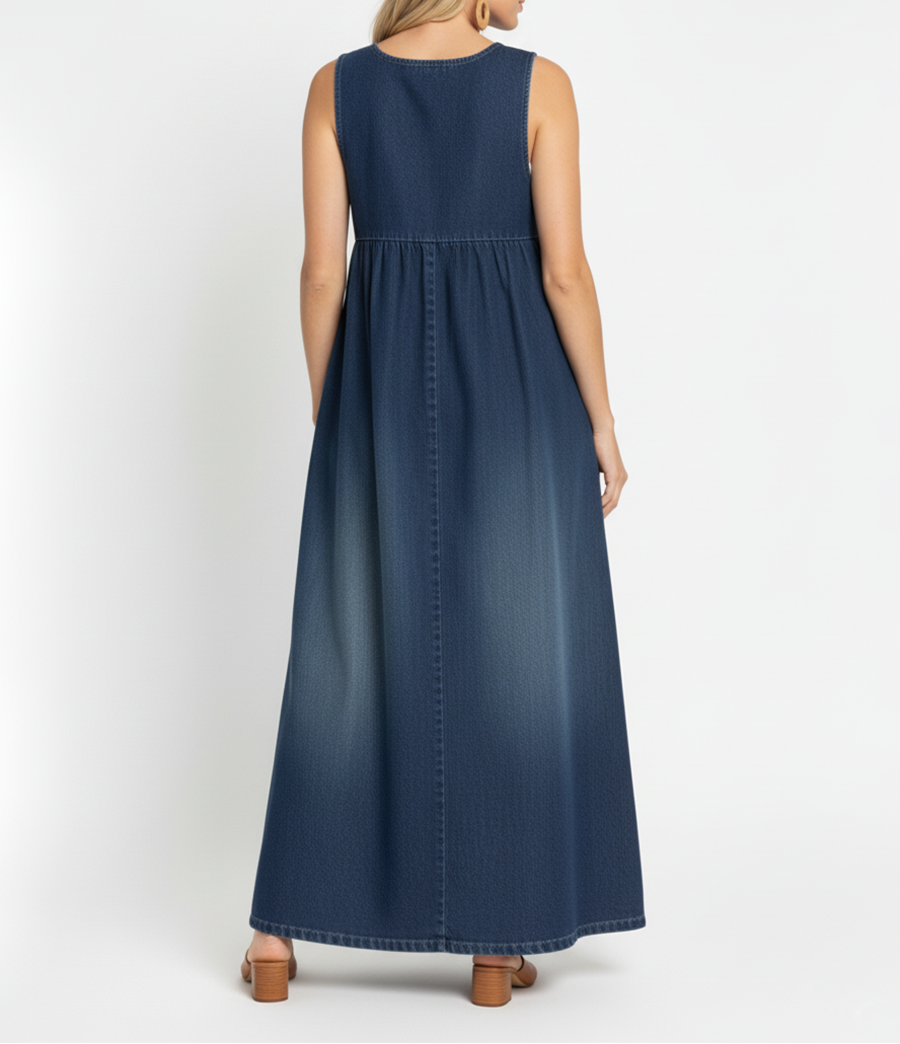 Karen | Vestido Peto Vaquero Largo - imagen 5