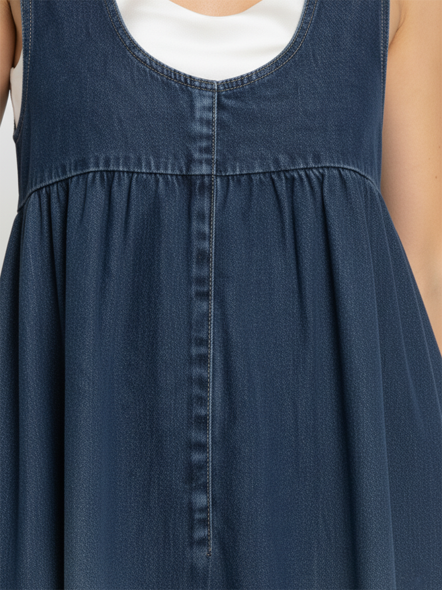 Karen | Vestido Peto Vaquero Largo - imagen 3