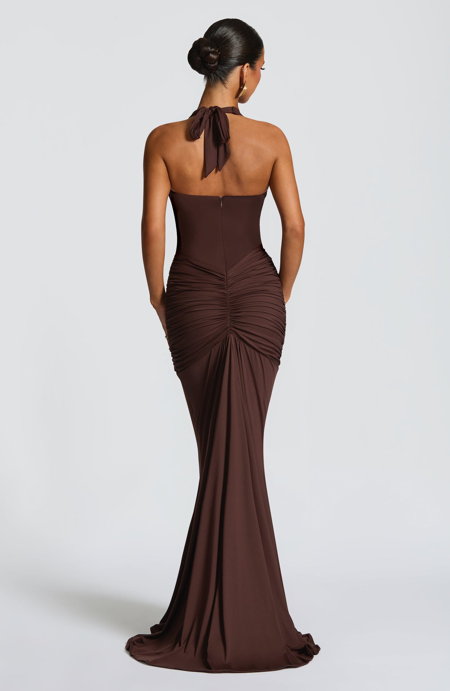 VESTIDO LARGO HALTER DRAPEADO
