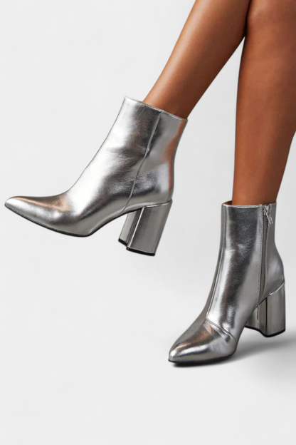 Ralica Botas de Tobillo Metálicas Plateadas